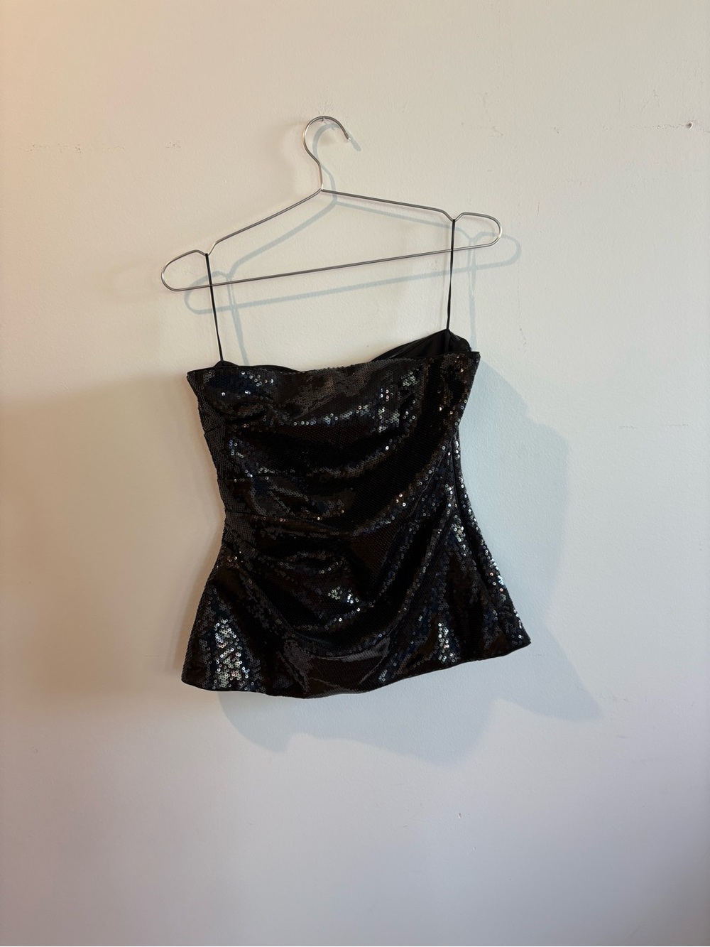 Banana Republic Black Sequin Strapless Top